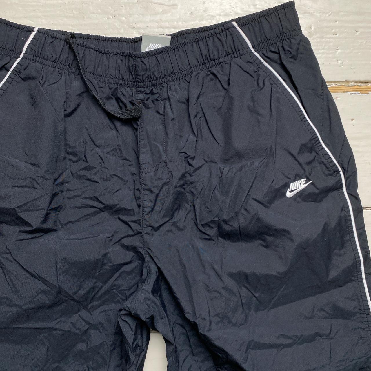 Nike Vintage Black and White Swoosh Shell Trackpant Shorts