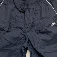Nike Vintage Black and White Swoosh Shell Trackpant Shorts (L)