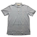 Yves Saint Laurent Vintage Light Blue and White Multi YSL Logo Polo Shirt (M)