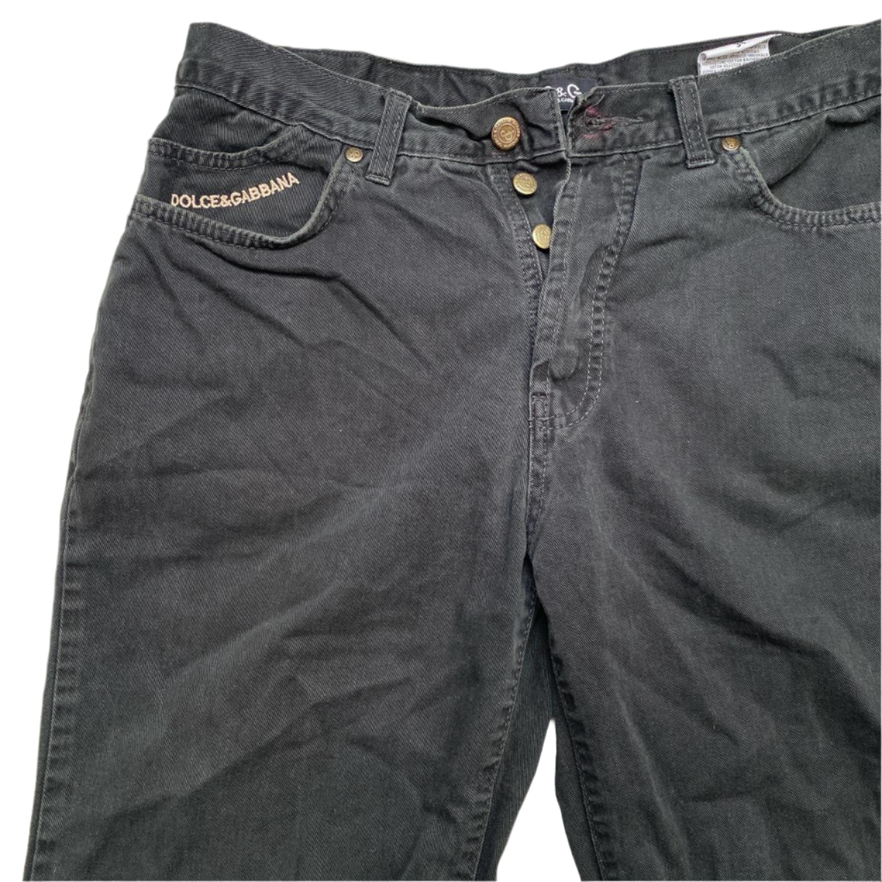 Dolce and Gabbana Vintage Black and White Embroidery Jeans (34W)