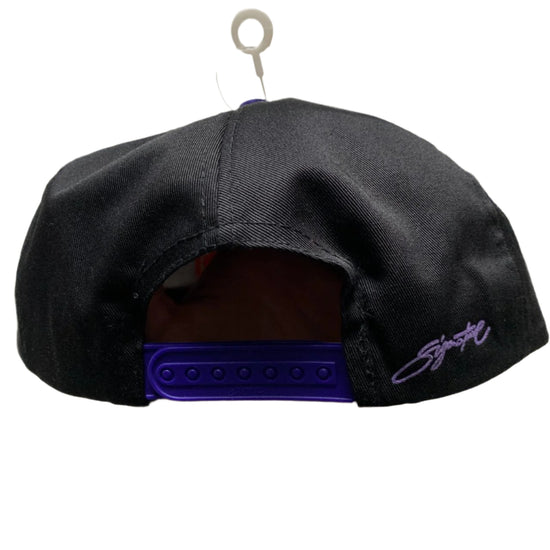 1988 Phoenix Suns NBA Vintage Green Brim Snapback Hat Black and Purple