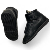 Maison Margiela Future High Top Triple Black Leather Trainers (UK 11)