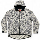 Nike White and Grey Camouflage Tech Fleece Hoodie (XL)