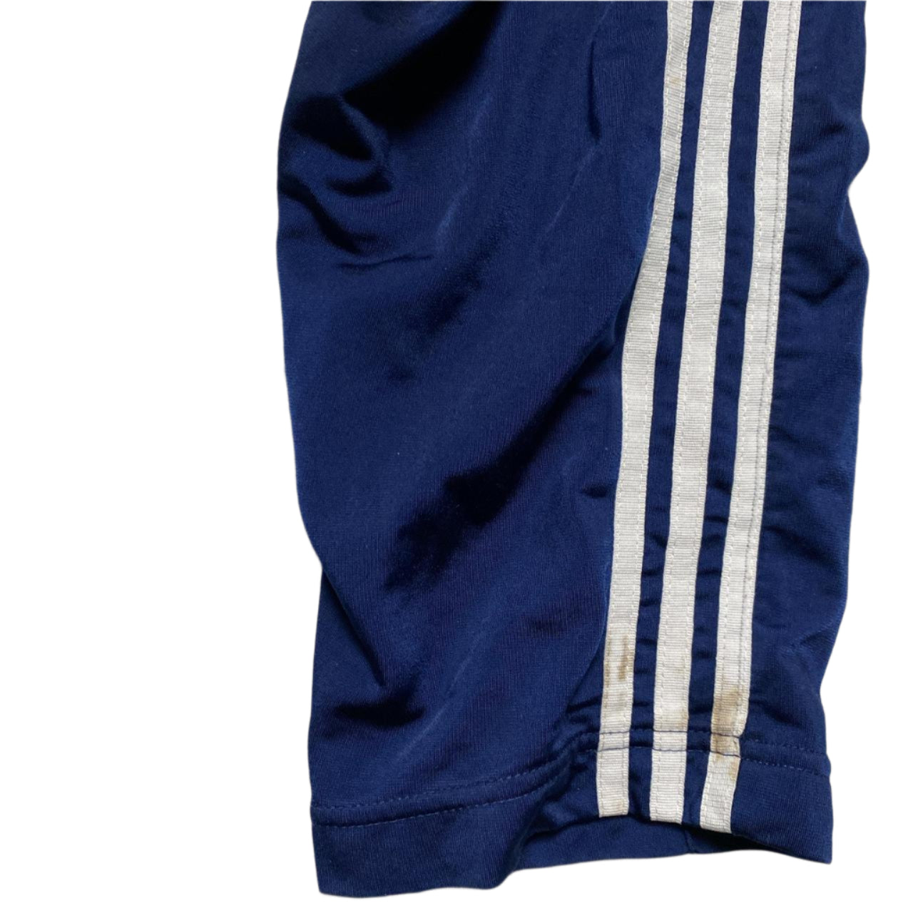 Adidas Vintage Navy and White Trackpant Bottoms (XS)