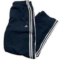 Adidas Navy and White Shell Trackpant Baggy Bottoms (XL)