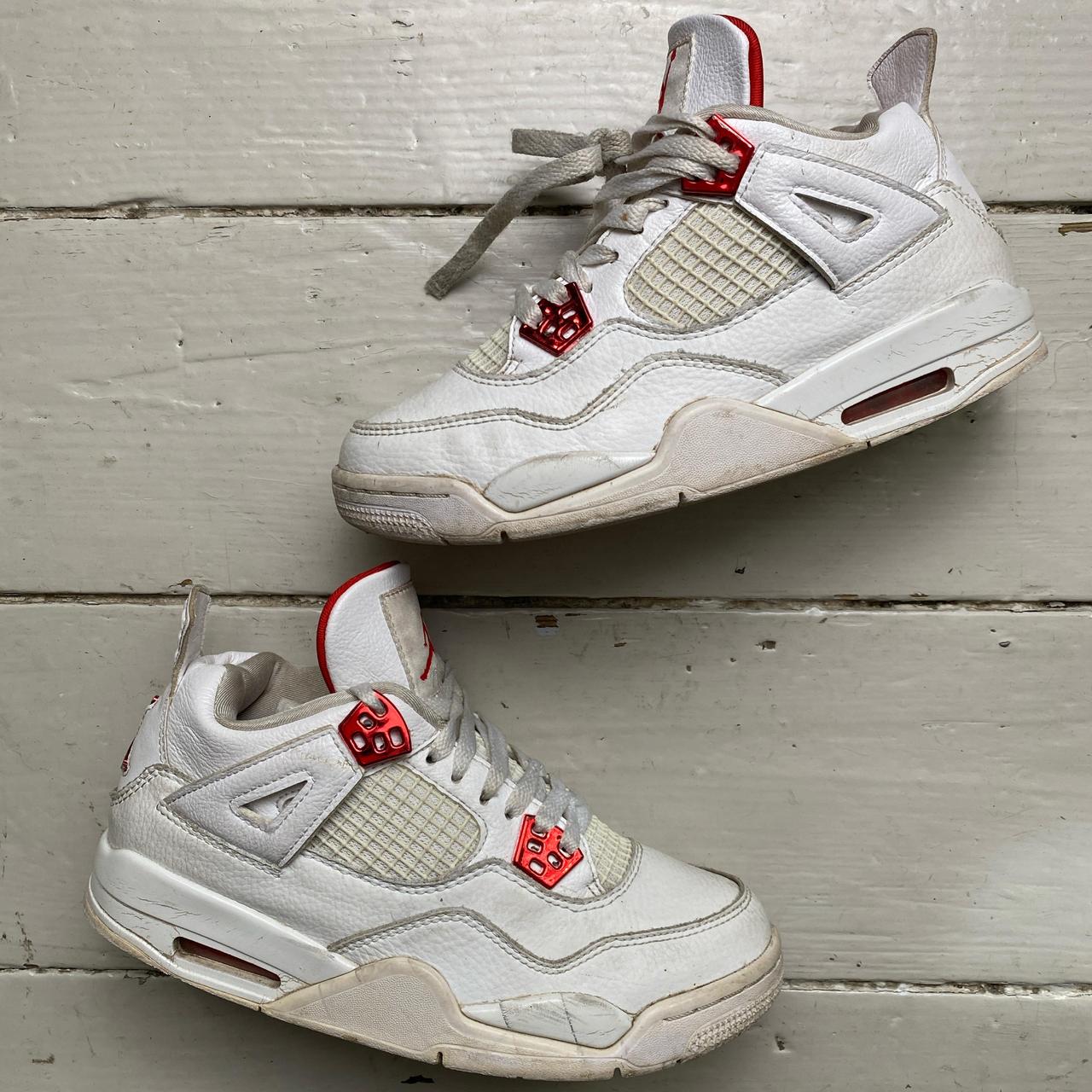 Jordan 4 White and Metallic Red