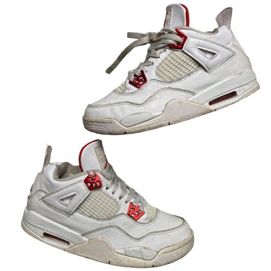 Jordan 4 White and Metallic Red (UK 5)
