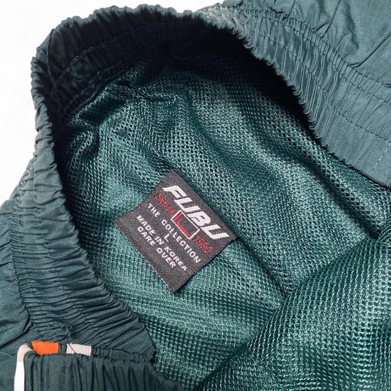 FUBU Green Orange and White Shell Trackpant Bottoms (L)