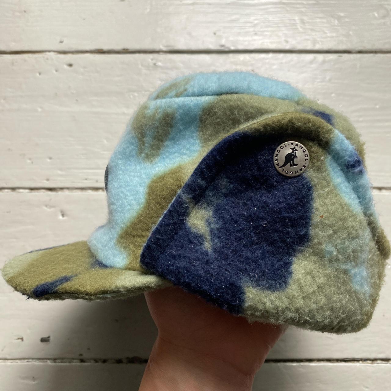 Kangol Dog Ear Fleece Hat Camouflage Green and Blue