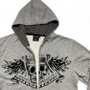 No Fear Grey and Black Skulls Hoodie (L)