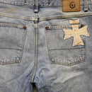 Fake London Genius Light Blue Baggy Jorts Jean Shorts (34W)