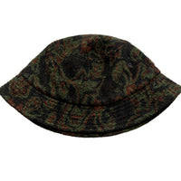 Stussy Fleece Camouflage Green and Brown Bucket Hat