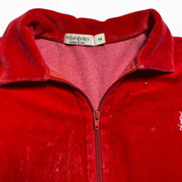 Yves Saint Laurent YSL Vintage 90’s Red and White Velour Tracksuit Jacket (M)