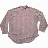 Polo Ralph Lauren Pink Green and White Pin Stripe Long Sleeve Shirt