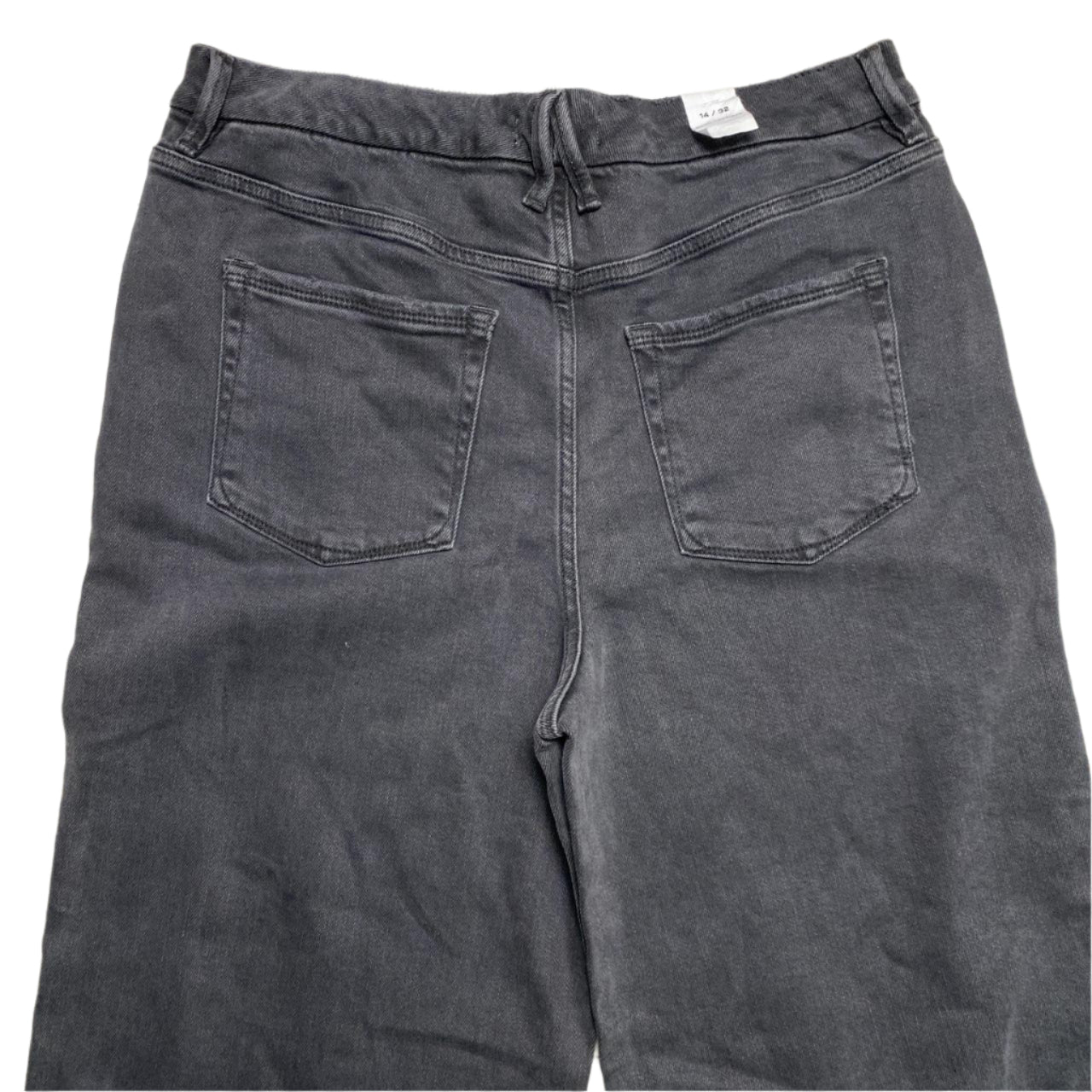 Good American Black Baggy Flared Jeans (14)