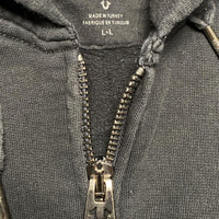 True Religion Black and Silver Plaque Hoodie (L)