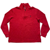 Polo Ralph Lauren Red and Navy Pony Quarter Zip Jumper (M)