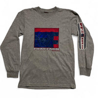Phat Farm Vintage 90’s Grey Red and Blue Long Sleeve T Shirt (M)