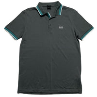Hugo Boss Grey White and Blue Polo Shirt (L)