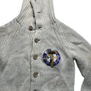 Evisu Vintage Wool Cream Button Up Embroidery Heron Jumper (L)