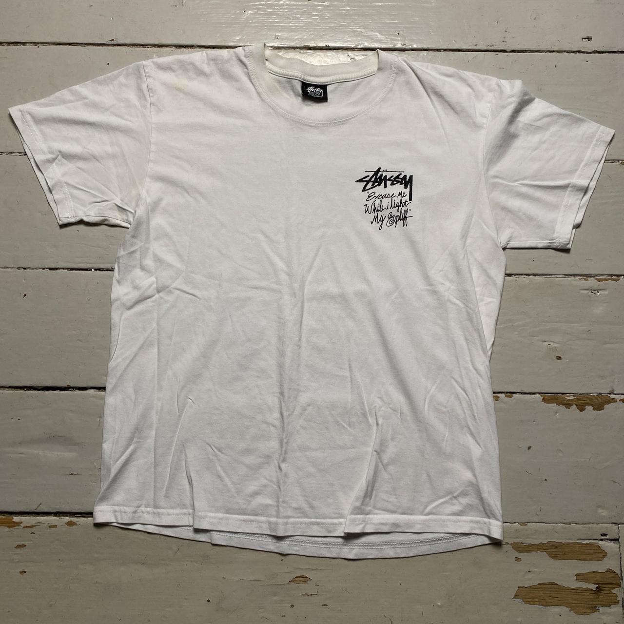 Stussy Bob Marley Excuse Me While I Light My Spliff White T Shirt