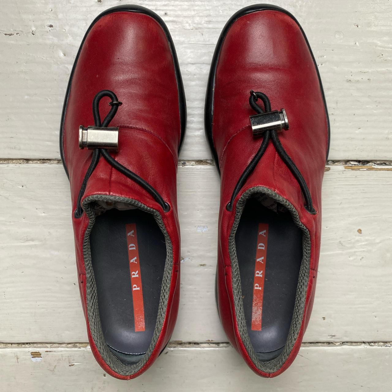 Prada Vibram Red Womens Cup Style Trainers