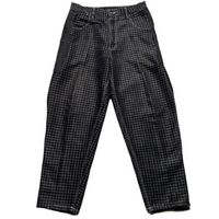 New York 05 Vintage 90’s Baggy Skateboard Carpenter Cargo Black Silver Grid Jeans (36W)