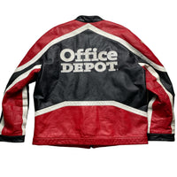 Nascar Tony Stewart 14 Office Depot Black Red and White Vintage Leather Racing Jacket (XL)