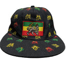 Rasta Lion Black Snapback Cap