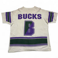 Salem Sportswear Vintage 90’s Single Stitch Milwaukee Bucks NBA White T Shirt (XL)