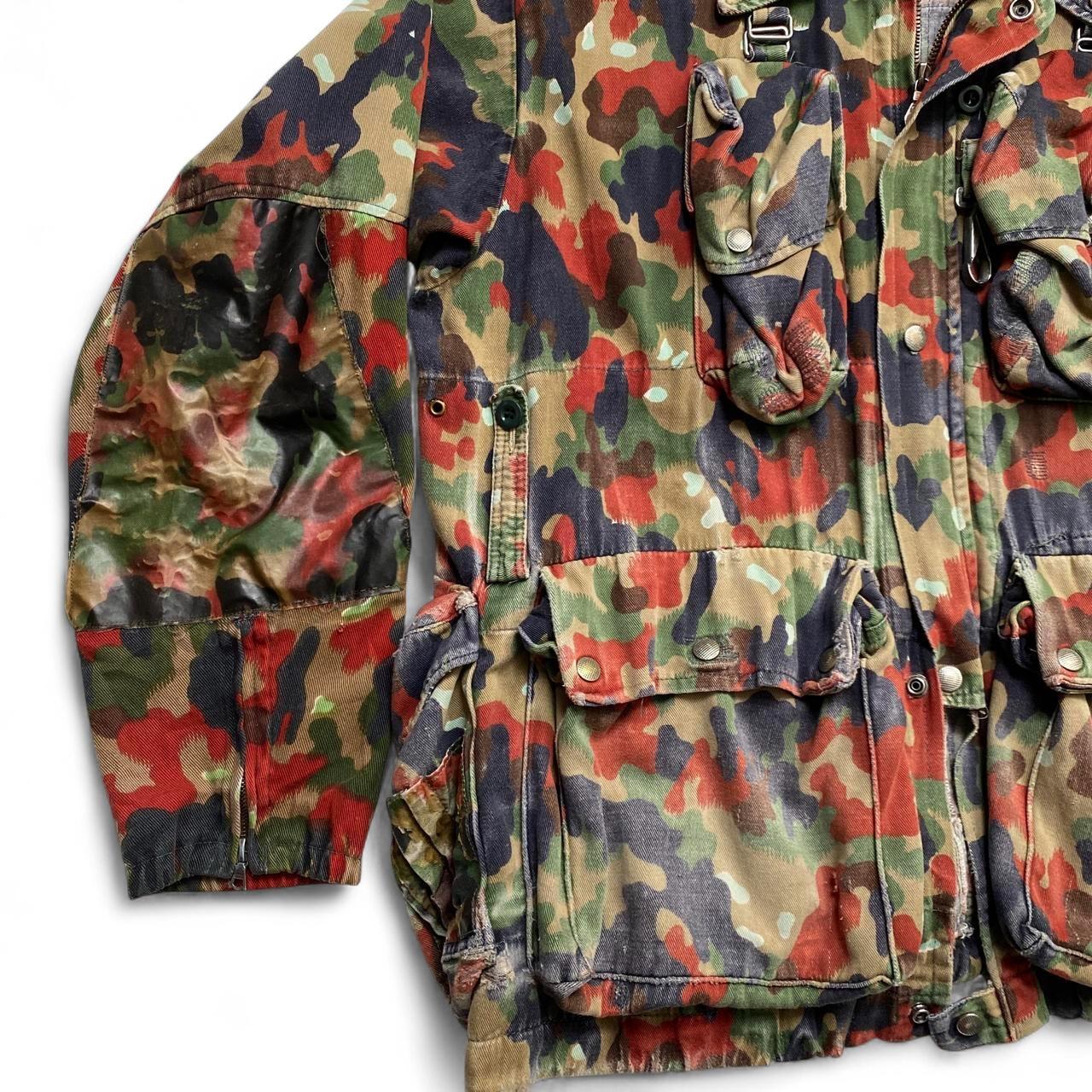 Swiss Camo M70 Camouflage Red Brown and Green Vintage Army Military Jacket (XL)
