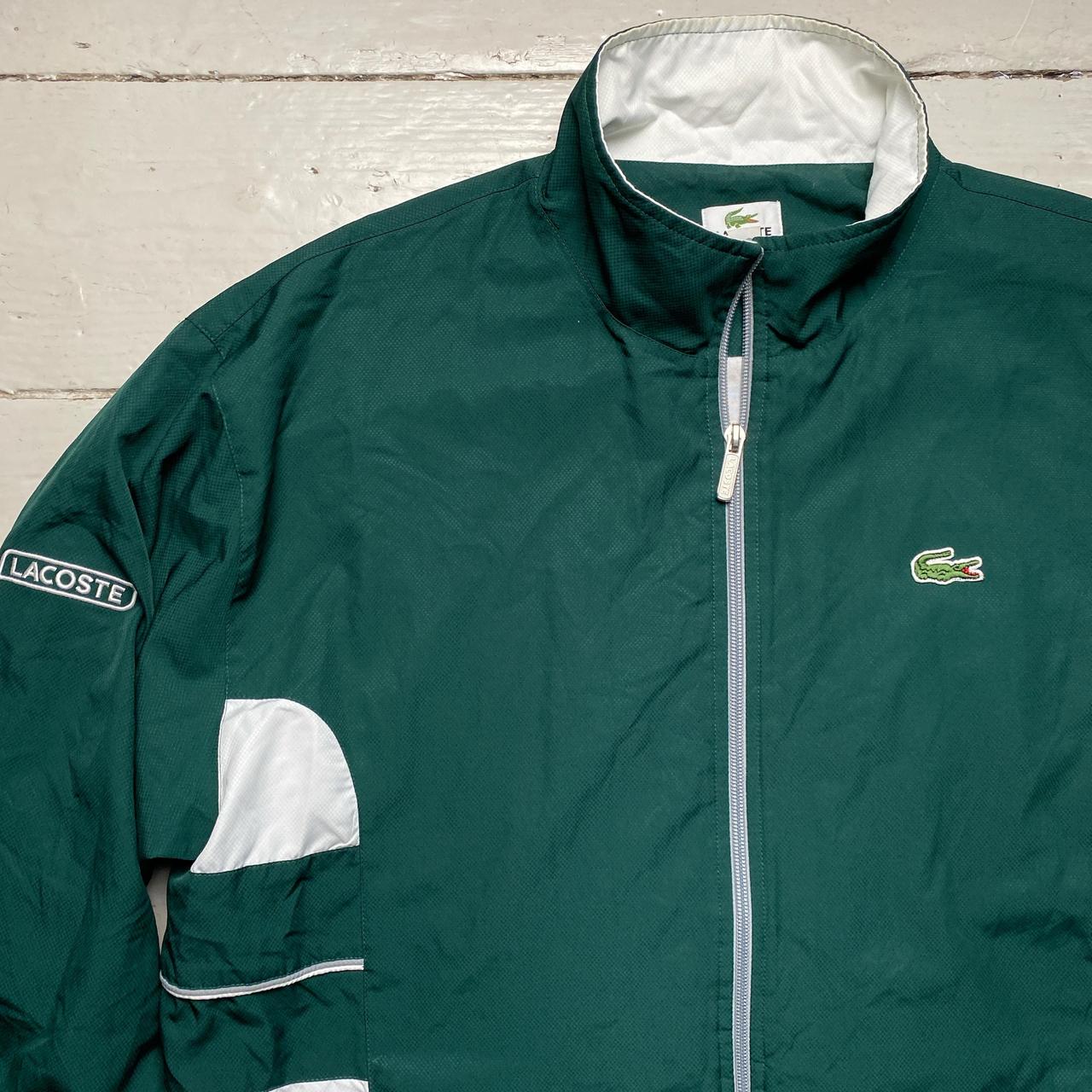 Lacoste Green and White Tracksuit Shell Windbreaker Jacket