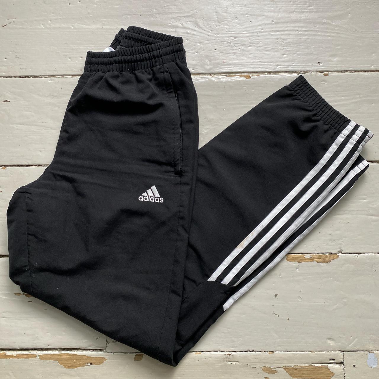 Adidas Black and White Shell Trackpant Bottoms