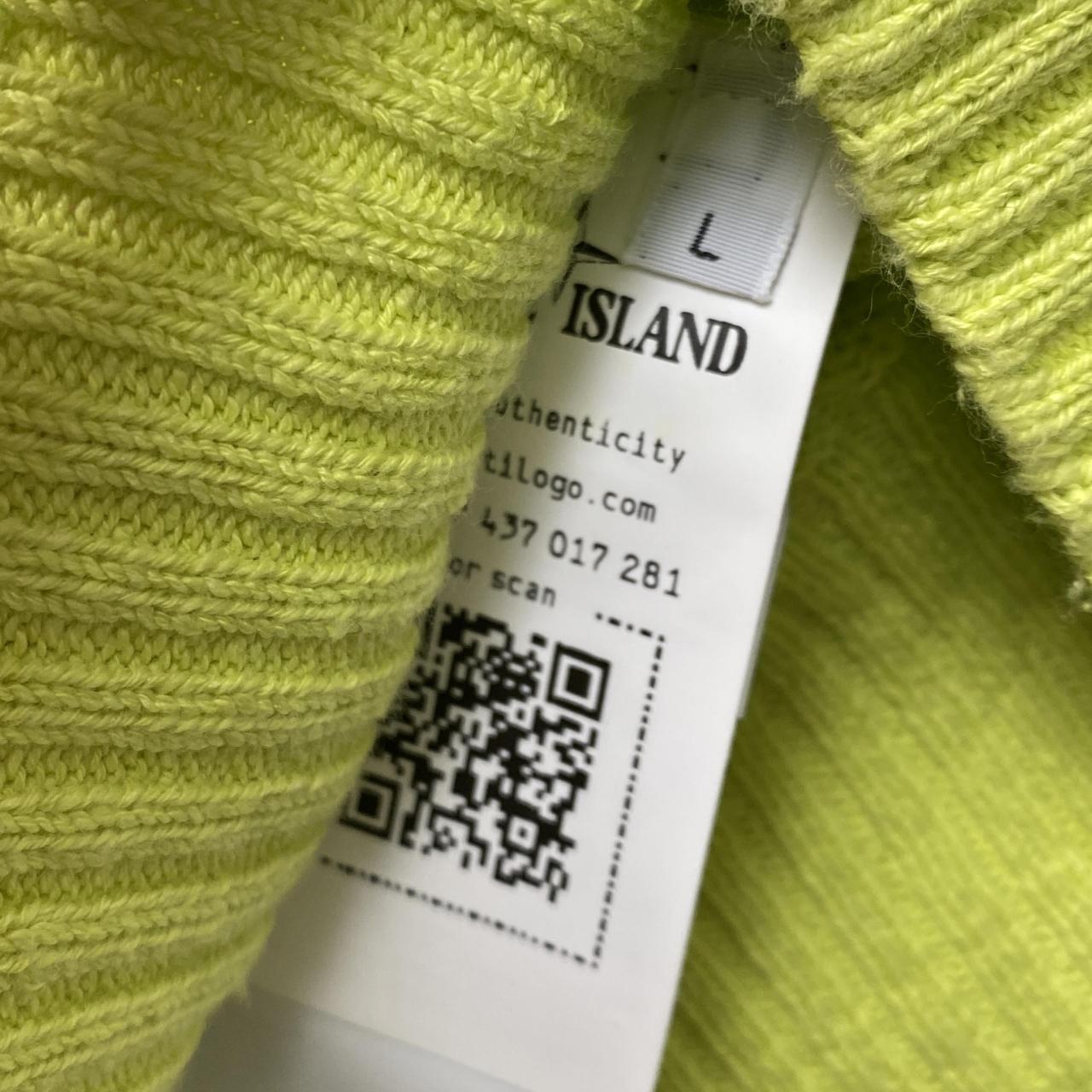 Stone Island Fluorescent Highlighter Yellow Lime Button Up Cardigan Jumper (L)