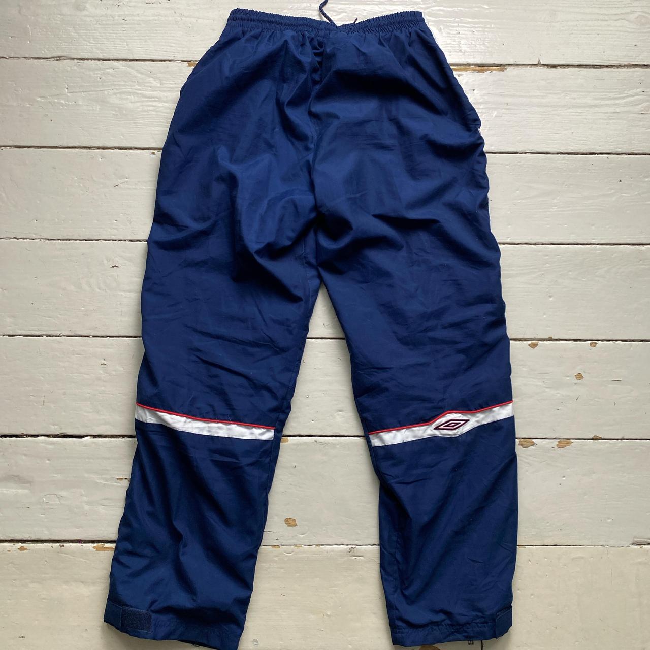 Umbro Vintage Navy Red and White Shell Trackpant Baggy Bottoms