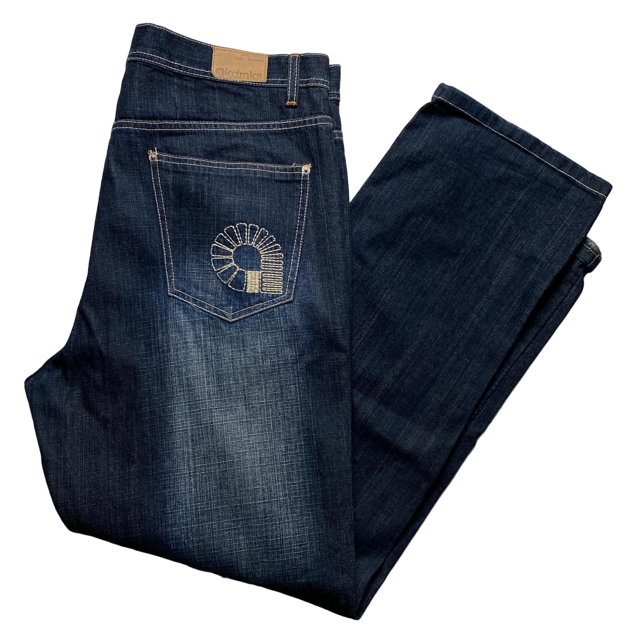 Akademiks Vintage Baggy Dark Navy Stonewashed Jeans (38W)