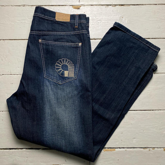 Akademiks Vintage Baggy Dark Navy Stonewashed Jeans