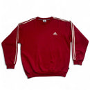 Adidas Red and White Stripe Jumper (L)
