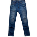 True Religion Jack Slim Blue and Gold Stitch Jeans (33W)