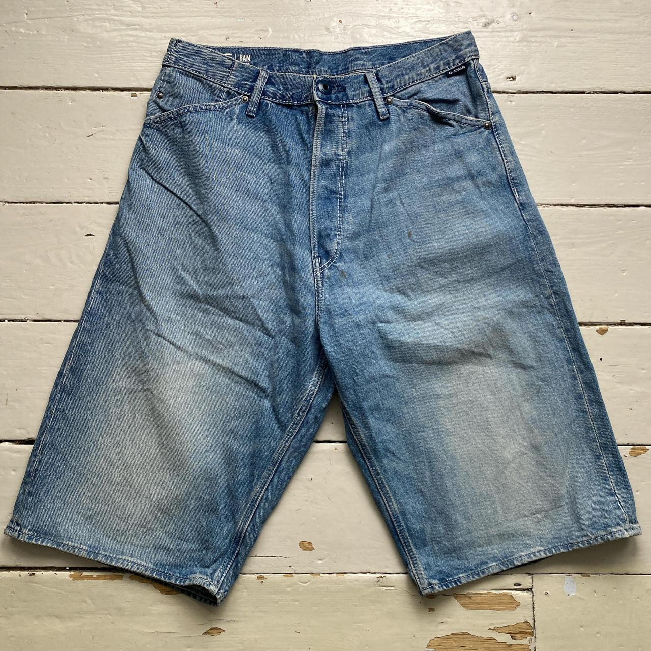 G Star Bam Baggy Light Stonewash Jorts Jean Shorts