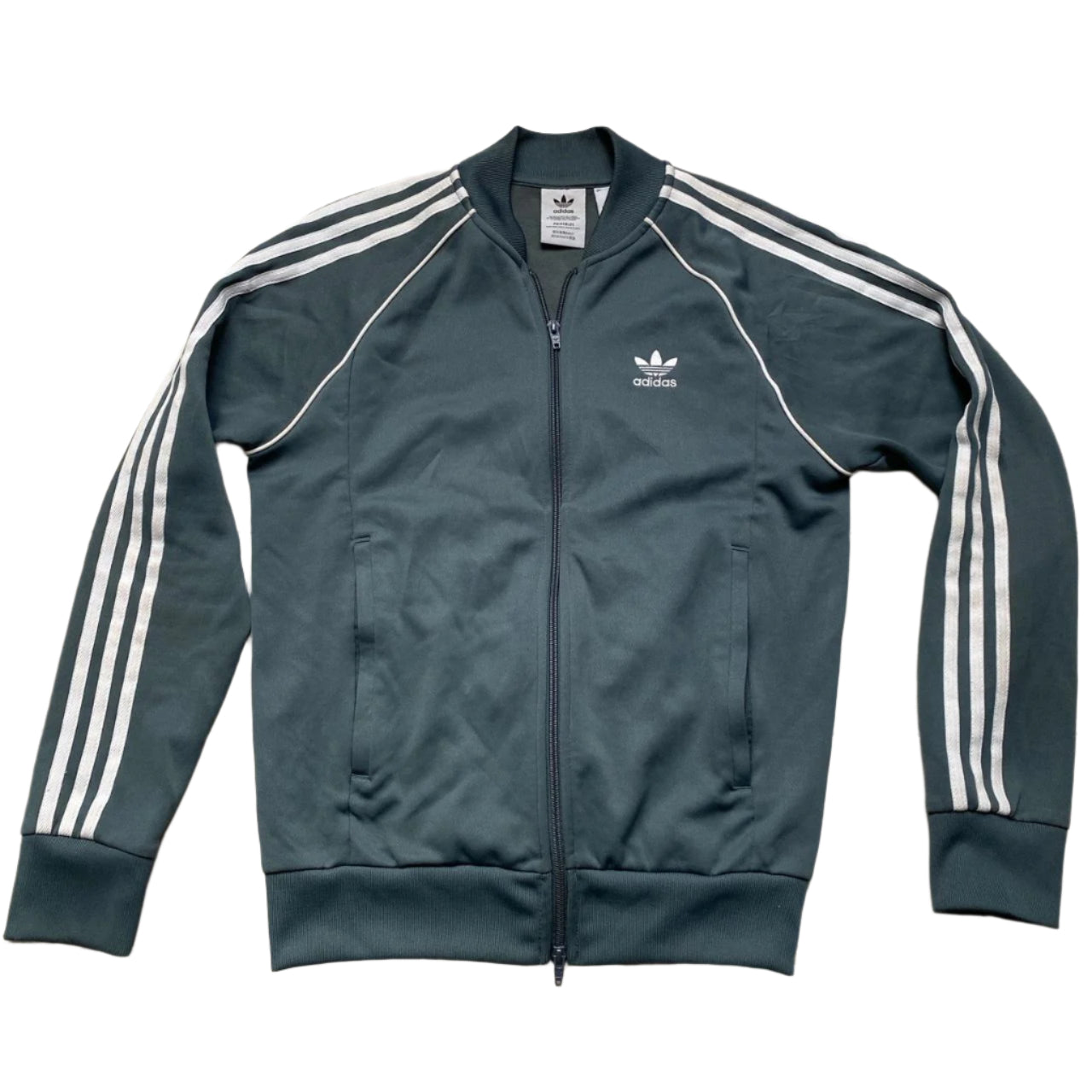 Adidas SST Grey and White Stripes Tracksuit Jacket (S)