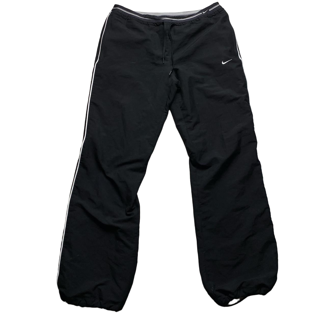 Nike Black and White Baggy Shell Trackpant Bottoms (M)