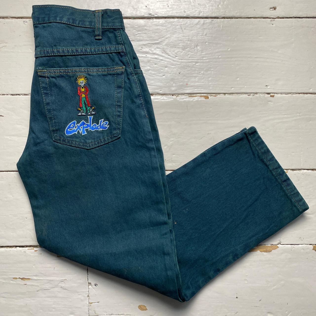 Explode 90’s Vintage Rasta Dread Embroidered Jeans