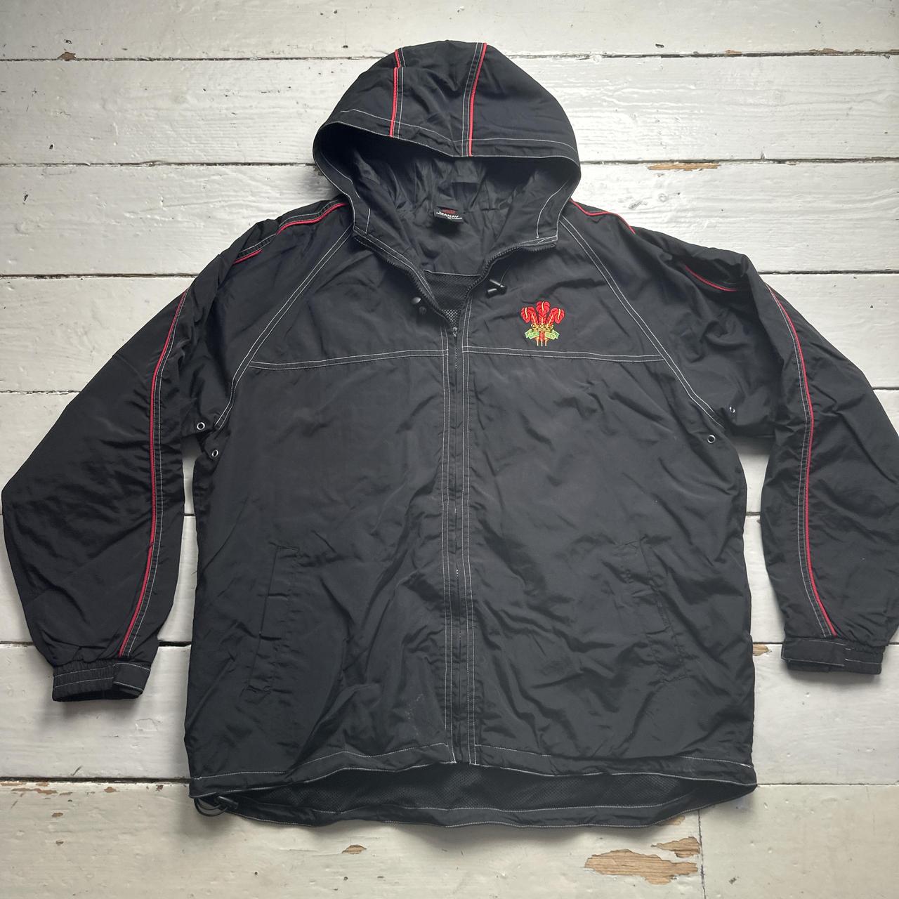 Wales Rugby Windbreaker Jacket Black and Red