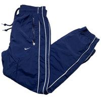 Nike Vintage y2k Swoosh Navy and White Shell Trackpant Bottoms (XS)