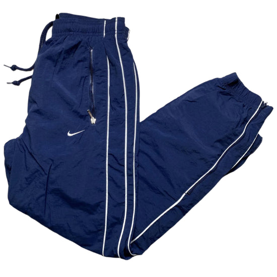 Nike Vintage y2k Swoosh Navy and White Shell Trackpant Bottoms (XS)