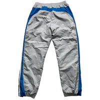 Adidas Vintage Baggy Shell Trackpant Bottoms Silver Blue and White (L)