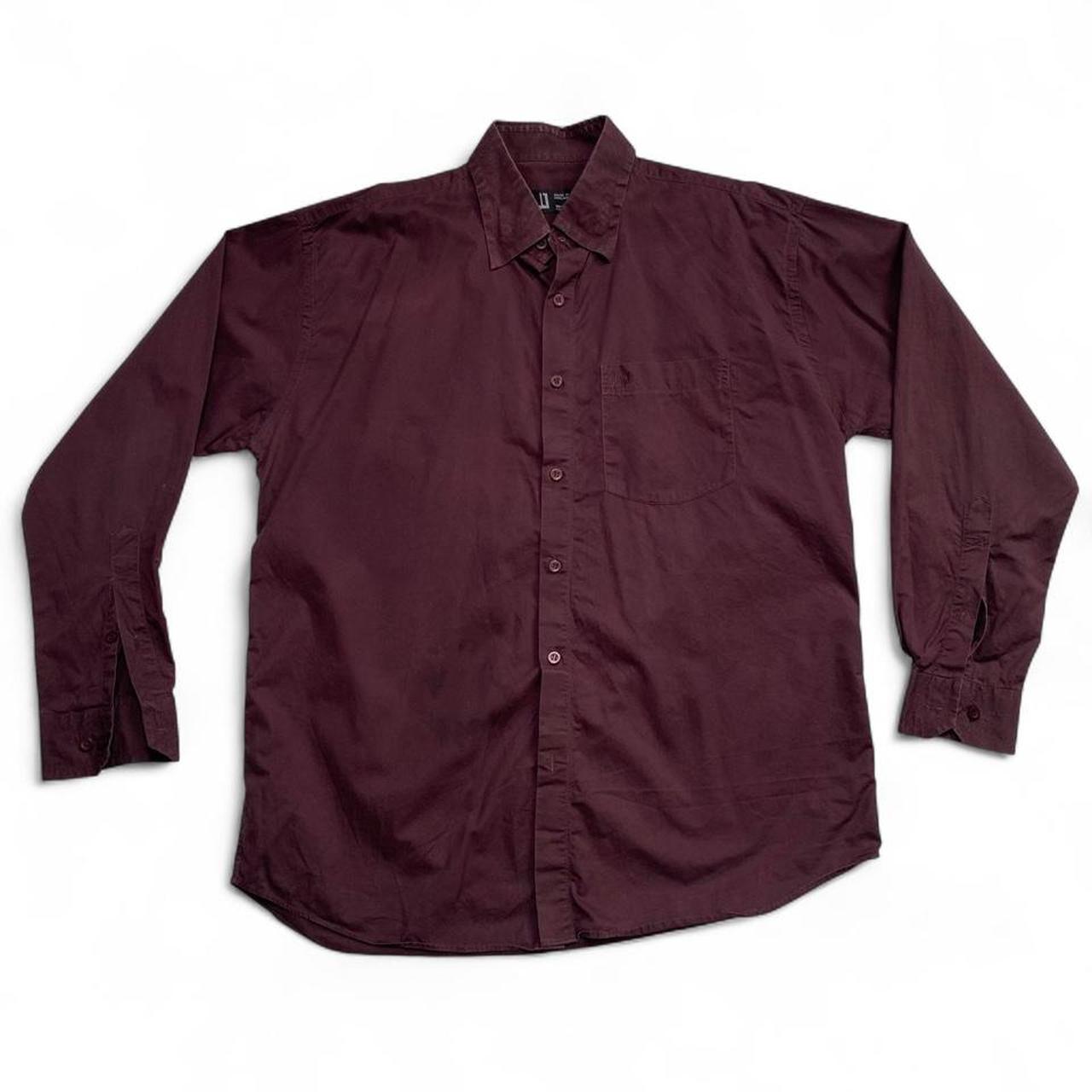 Dunhill Burgundy Long Sleeve Shirt (M)
