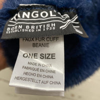 Kangol Navy Blue Faux Fur Beanie Hat