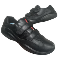 Prada Americas Cup Black and Red Tab Velcro Strap Up Shoes (UK 7)